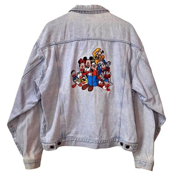 Disney Other - Vintage DISNEY Mickey Mouse & Friends Denim Jacket Size XL Embroidered Cotton